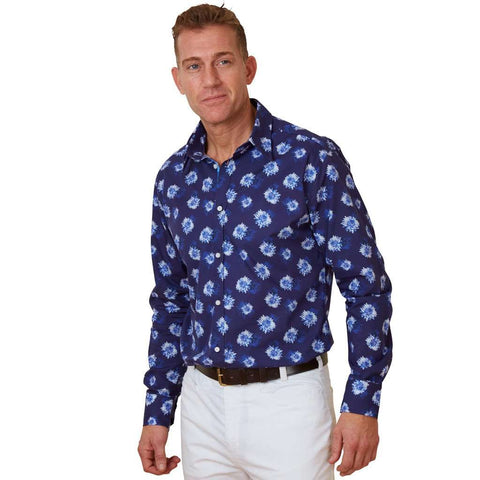 navy blue mens floral shirt