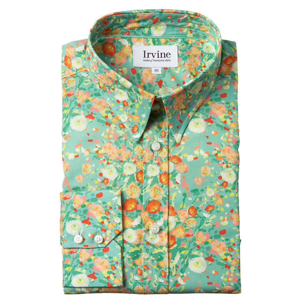 floral shirt with poppies folded